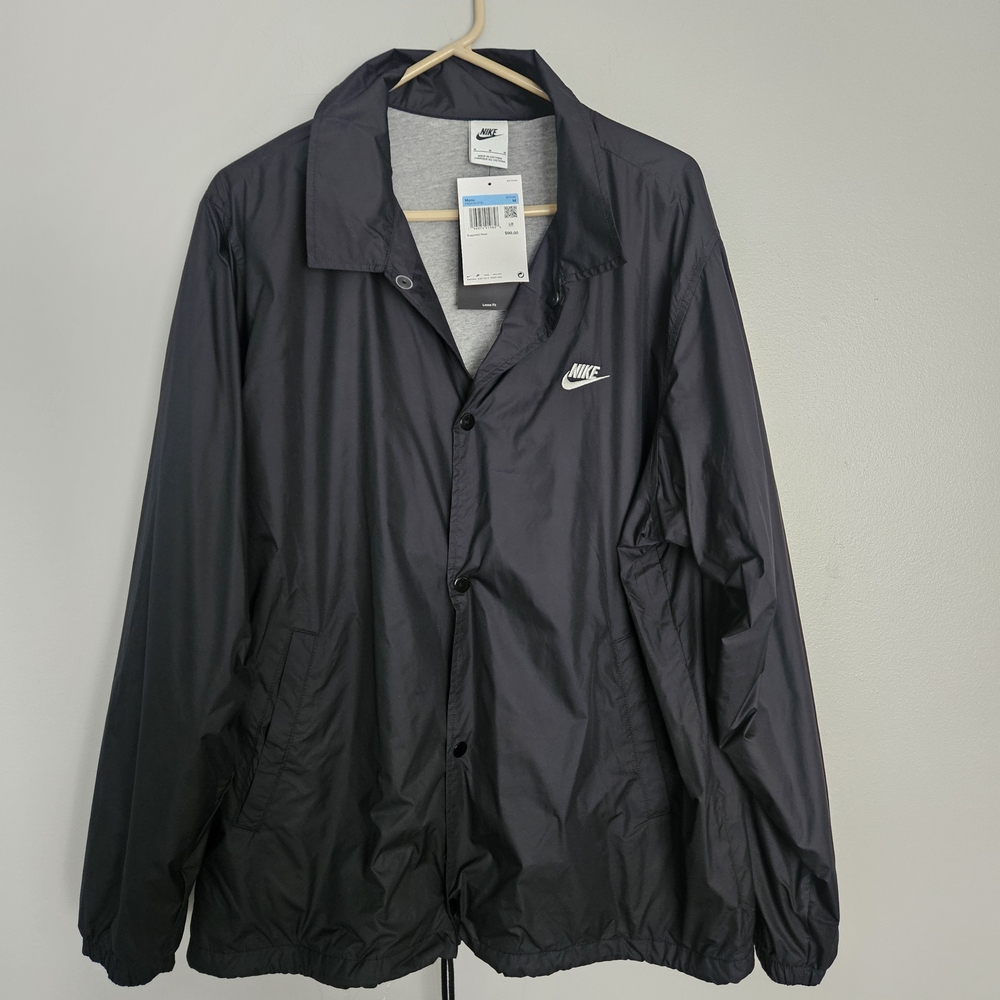 NEW Nike Men's Black Windbreaker Coat Jacket Size Medium M